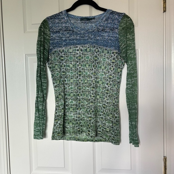 Women's Prana Green and Blue Long Sleeve Shirt Size Small - Picture 1 of 5